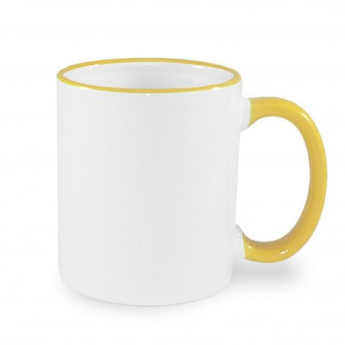 Taza Blanca con Asa y Borde de Mantenimiento