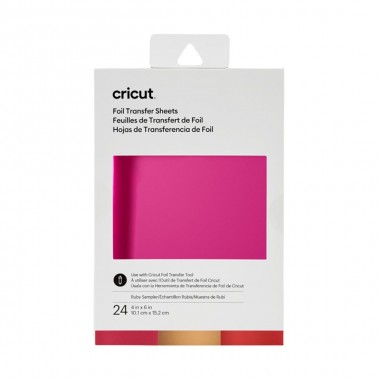 Muestrario de hojas de transferencia Cricut Foil Ruby 4x6" (24 Piezas) | 2008705