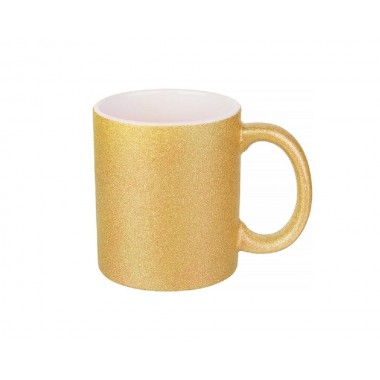 Taza con acabado glitter dorado Sublimarts