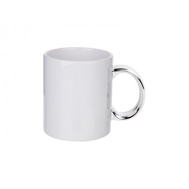 Taza blanca de cerámica con asa plateada de 11oz para sublimación Sublimarts