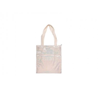 Bolso glitter color champagne de 34 x 37 cm. Sublimarts