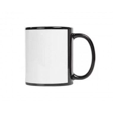 Taza de color negro de cerámica con ventana blanca SublimArts de 11oz