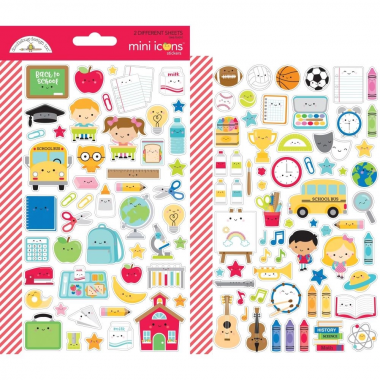 Calcomanías decorativas Mini Icons School Days Stickers Doodlebug | 6377