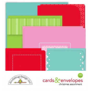 Surtido de sobres 12 piezas para scrapbook Christmas Doodlebug | 5738