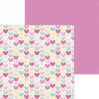 Cartulina Doble Vista 1 hoja de 12" x 12" Heartwarmer Doodlebug | 7115