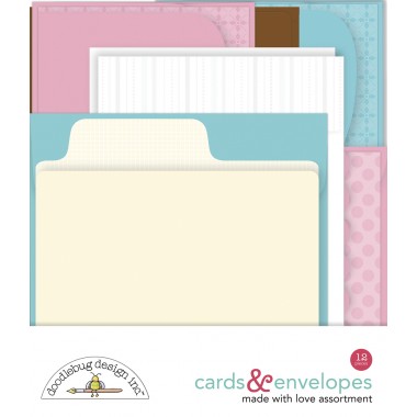 Surtido de sobres 12 piezas para scrapbook Made With Love Doodlebug | 7133