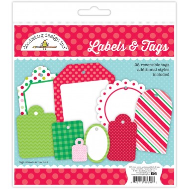 Surtido de Etiquetas Reversibles Here Comes Santa Doodlebug | 5396