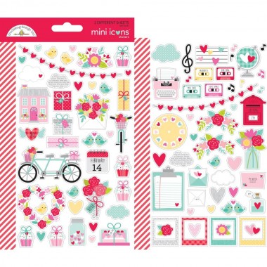 Calcomanías decorativas Mini Icons Stickers Love Notes Doodlebug | 6583