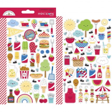 Calcomanías decorativas Mini Icons Stickers Bar-B-Cute Doodlebug | 6887