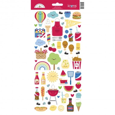 Calcomanías decorativas Icons Stickers Bar-B-Cute Doodlebug | 6891