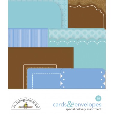 Surtido de sobres 12 piezas para scrapbook Baby Boy Doodlebug | 6865