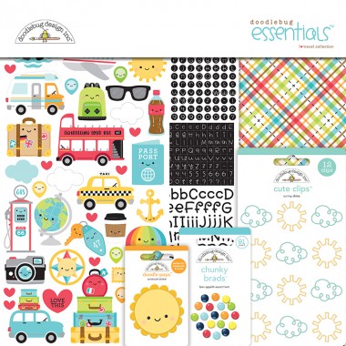 Kit de Esenciales para Scrapbook I Love Travel Doodlebug | 6535