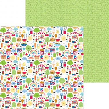 Cartulina Doble Vista 1 hoja de 12" x 12" Bar-B-Cute Doodlebug | 6899