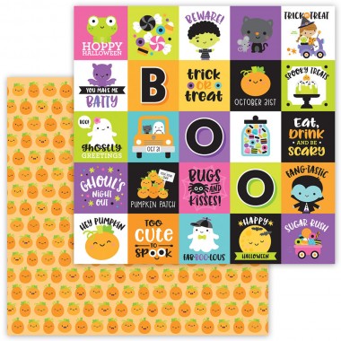 Cartulina Doble Vista 1 hoja de 12" x 12" Hello Pumpkin Doodlebug | 7018