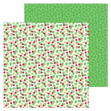 Cartulina Doble Vista 1 hoja de 12" x 12" Berry Merry Doodlebug | 6508