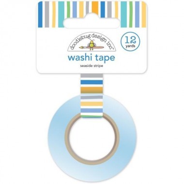 Cinta Decorativa Washi Tape Seaside Stripe Doodlebug | 4994