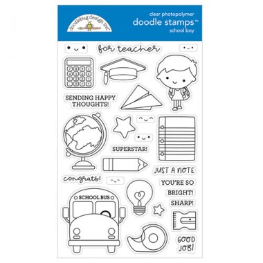 Sellos de Goma Prediseñados School Boy Doodlebug Doodle Stamps | 6384