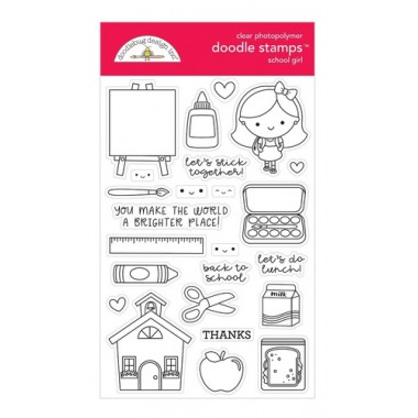 Sellos de Goma Prediseñados School GIrl Doodlebug Doodle Stamps | 6382