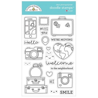 Sellos de Goma Prediseñados I Love Travel Doodlebug Doodle Stamps | 6378