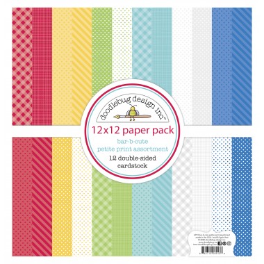 Paquete de surtido de cartulinas Bar-B-Cute 12 piezas 12" x 12" Doodlebug | 6913