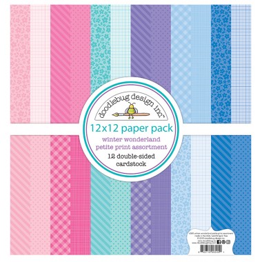 Paquete de surtido de cartulinas Winter Wonderland 12 piezas 12" x 12" Doodlebug | 6545