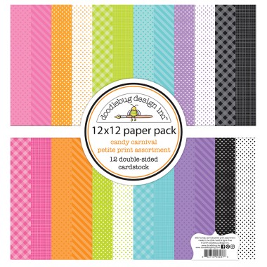 Paquete de surtido de cartulinas Candy Carnival 12 piezas 12" x 12" Doodlebug | 6537