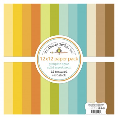 Paquete de surtido de cartulinas texturizadas Pumpkin Spice 12 piezas 12" x 12" Doodlebug | 7042