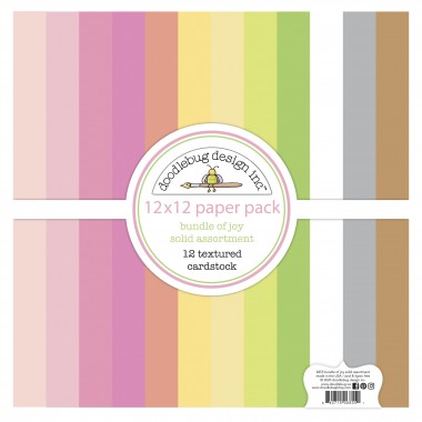 Paquete de surtido de cartulinas texturizadas Bundle of Joy 12 piezas 12" x 12" Doodlebug | 6855