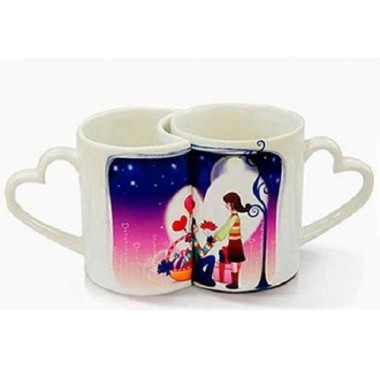 Tazas de Pareja con Asa de Corazón (2 piezas) 11oz