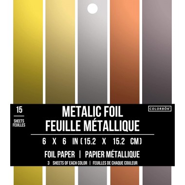 Papel Foil Metálico 6X6 pulg 15pzas | 74038-BL