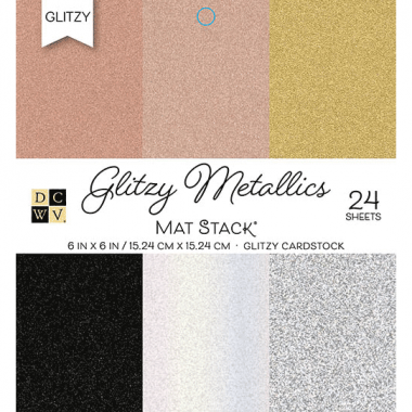 Cartulina Glitzy Metálicos 6x6 pulg 24pz | PS-006-00130