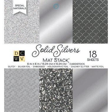 Cartulina Foil Glitter Plata 6x6 pulg | PS-006-00136