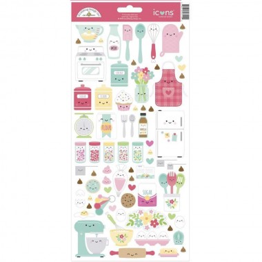 Calcomanías decorativas Icons Stickers Made With Love Doodlebug | 7112