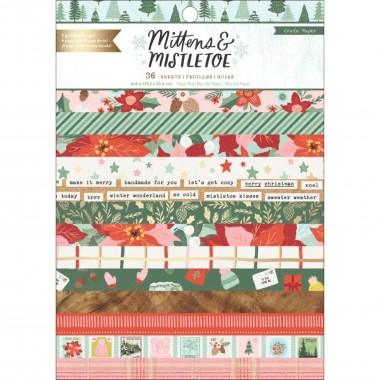 Papel Foil Dorado 6X8 Mittens & Mistletoe 34013735