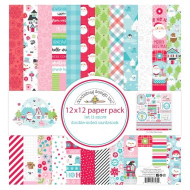 Cartulina Let It Snow 12" X 12" Paquete con 3pz Doodlebug | 7539