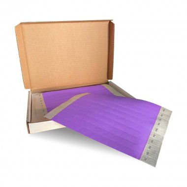 Pulseras de papel Tyvek desechable Morado 3/4" x 10"