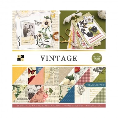 Papel Scrapbook Vintage 36 Hojas | 34011956