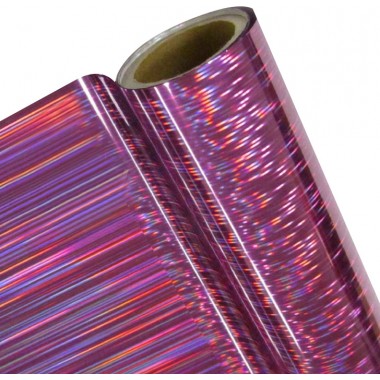 Papel Foil Luminos Holográfico Rosa Cepillado 30 cm x 7.50 mts