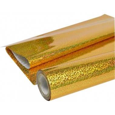 Papel Foil Holográfico Sparkle Oro 30 cm x 7.50 mts