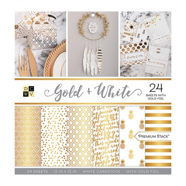 Cartulina Oro Y Blanco Foil 12x12" | PS-005-00599