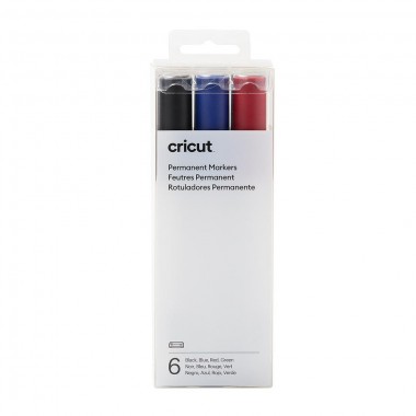 Marcadores Perm Cricut 2.5mm Verde, Azul, Rojo y Negro 6pz Para Cricut Venture | 2008878