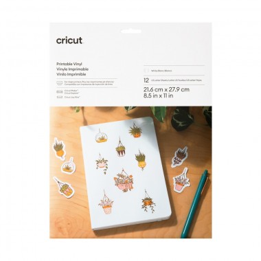 Vinil Imprimible Blanco Tamaño Carta 12pz Cricut | 2010356