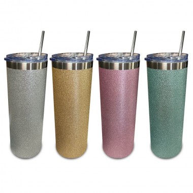 PAQUETE TERMOS GLITTER SUBLIMARTS DE ACERO INOX 7.3 X 20.3