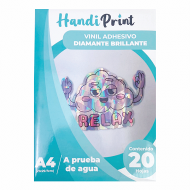 VINIL ADH DIAMANTE BRILLANTE INKJET A4*20 HANDI PRINT