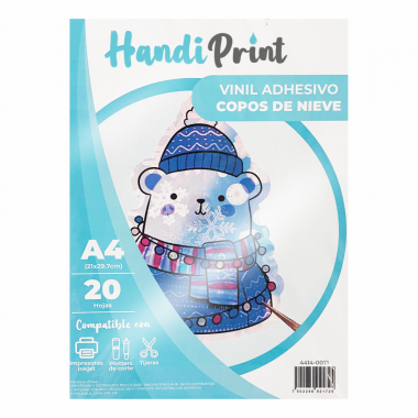 VINIL ADH COPOS DE NIEVE INKJET A4*20  HANDI PRINT