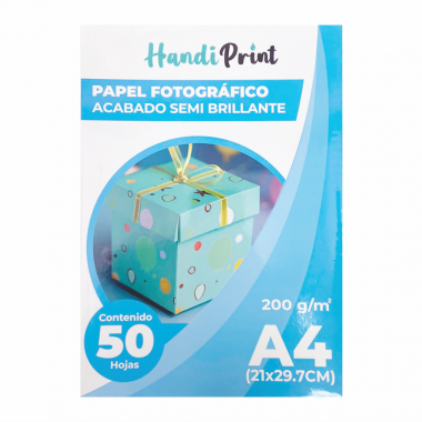 PAPEL FOTOGRÁFICO SEMI BRILLANTE A4*50 200GSM HANDI PRINT