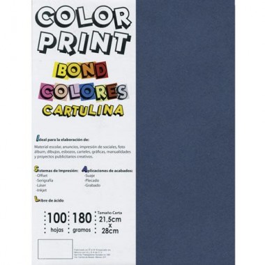 Cartulina Color Print tamaño carta de 180 g